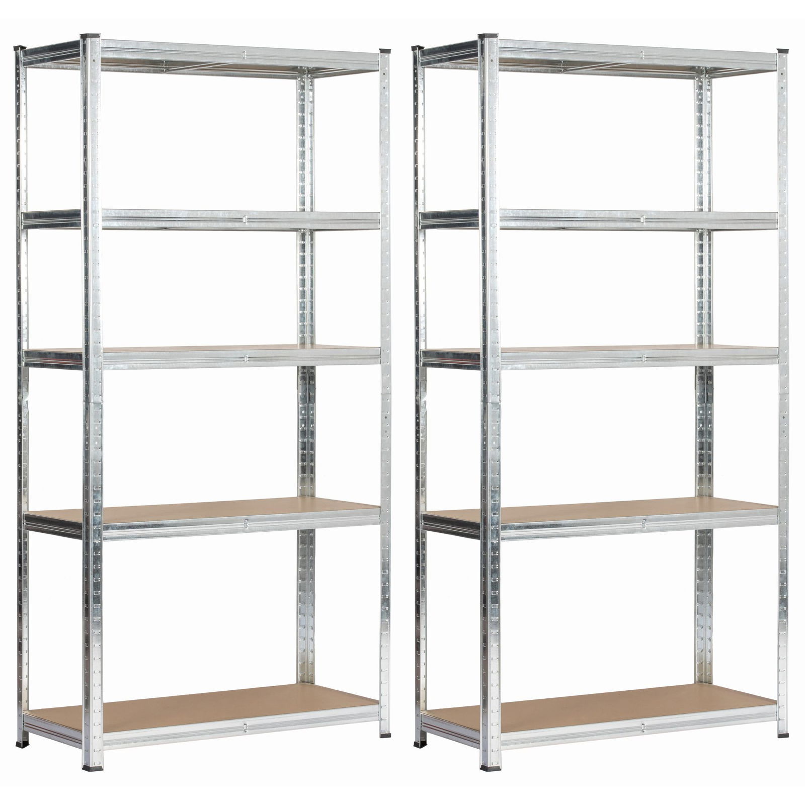 Sandėliavimo lentynos, 800 x 400 x 1800 mm, 5 lentynos, apkrova 175 kg, 2 vnt.