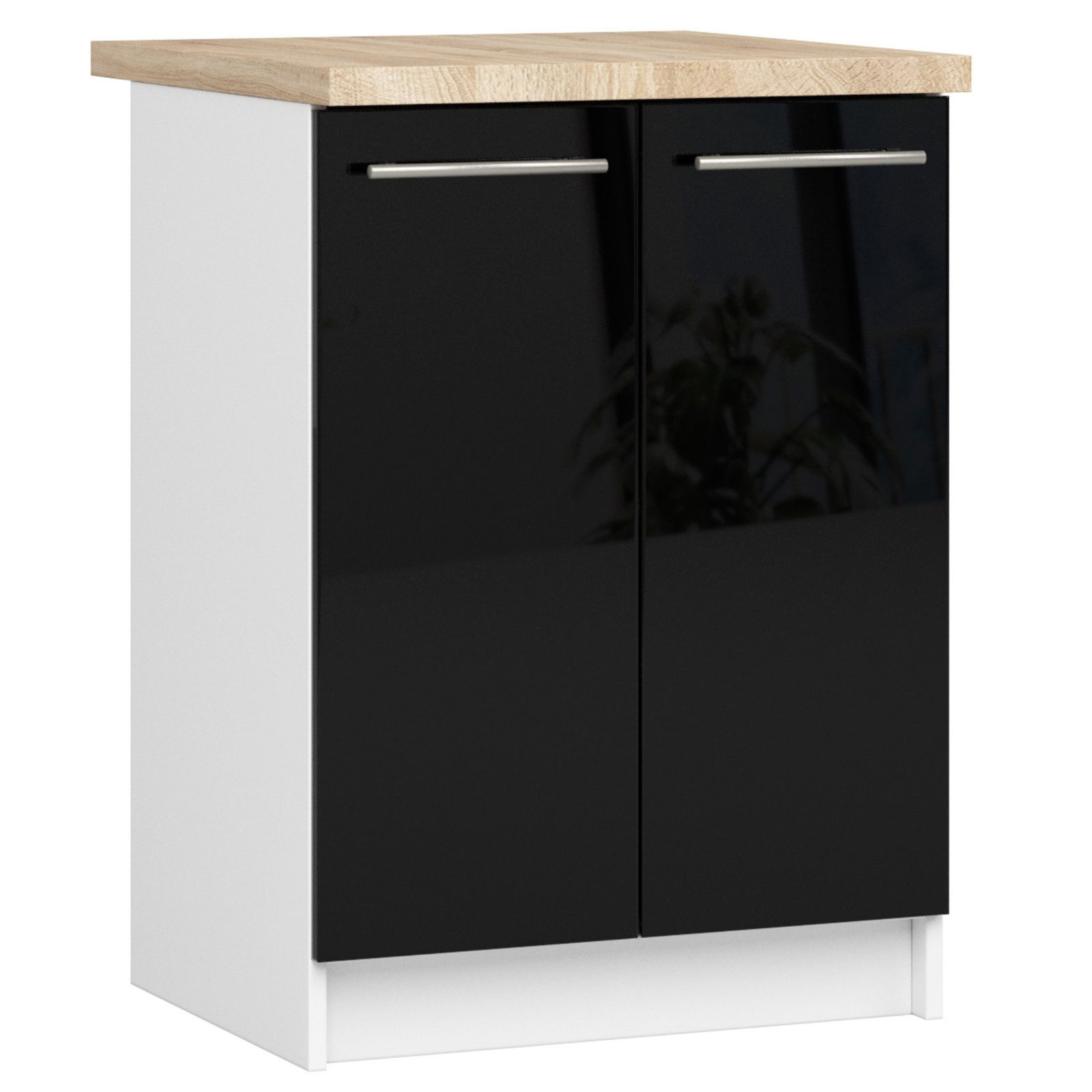 Virtuvės spintelė OLIVIA S 60 cm, balta/juoda