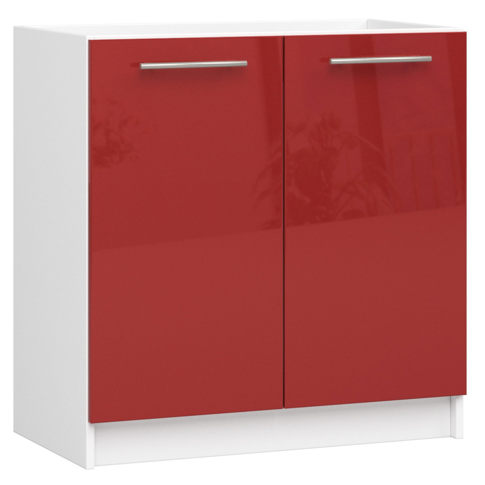 Virtuvės spintelė OLIVIA S 80 cm, balta/raudona