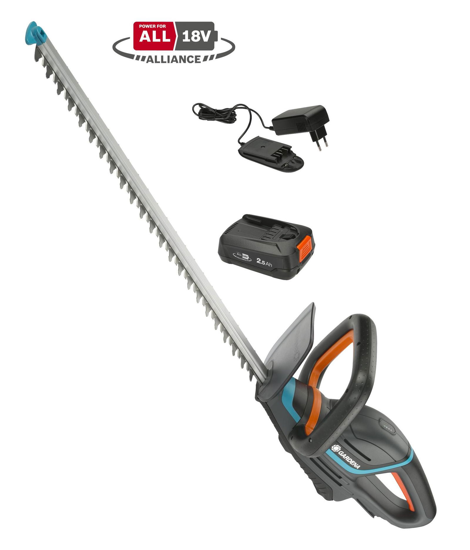 Akumuliatorinės gyvatvorių žirklės GARDENA ComfortCut 60 18V P4A, 18 V, 2,5 Ah, 60 cm