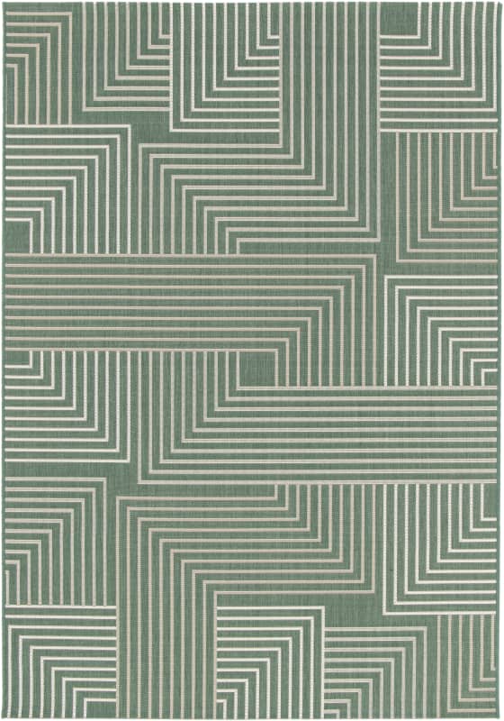 Lauko ir vidaus kilimas BALTAHOME PALMA, 170 x 120 cm, žalios sp., 100% polipropileno