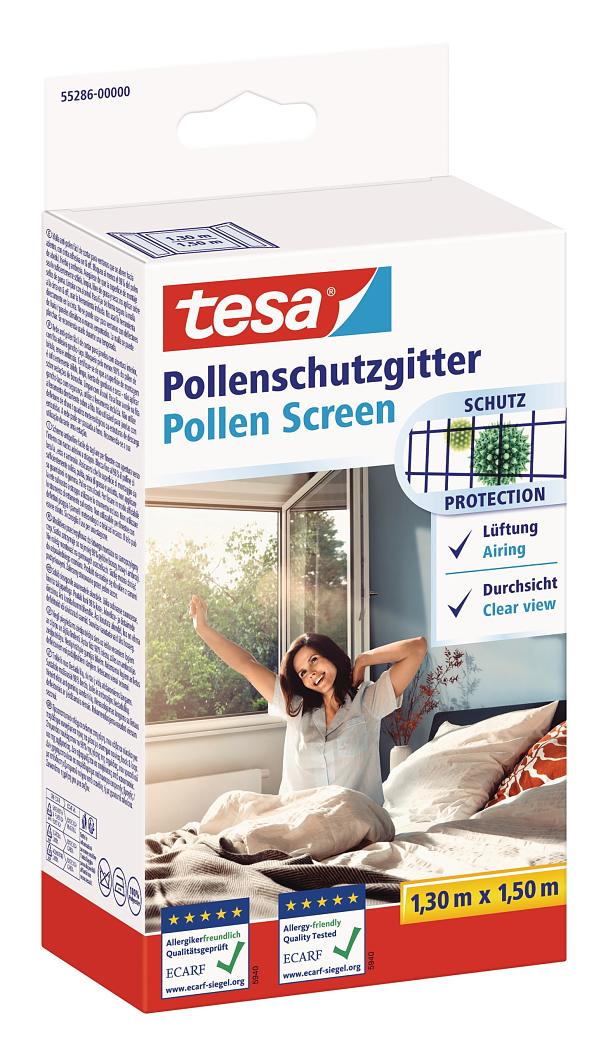 Apsauginis žiedadulkių langų tinklelis TESA Comfort, 1,3 x 1,5 m, antracito sp.
