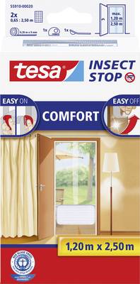 Apsauginis durų tinklelis TESA Comfort, 2 x 0,65 x 2,5 m, baltos sp.