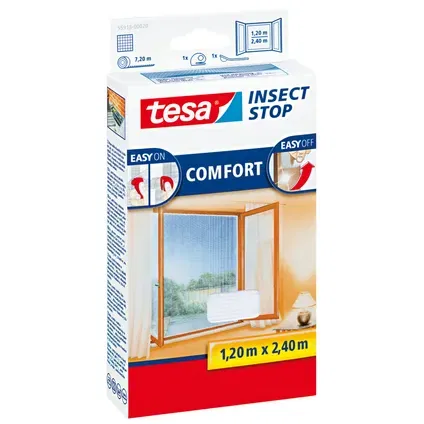 Apsauginis langų tinklelis TESA Comfort, 1,2 x 2,4 m, baltos sp.
