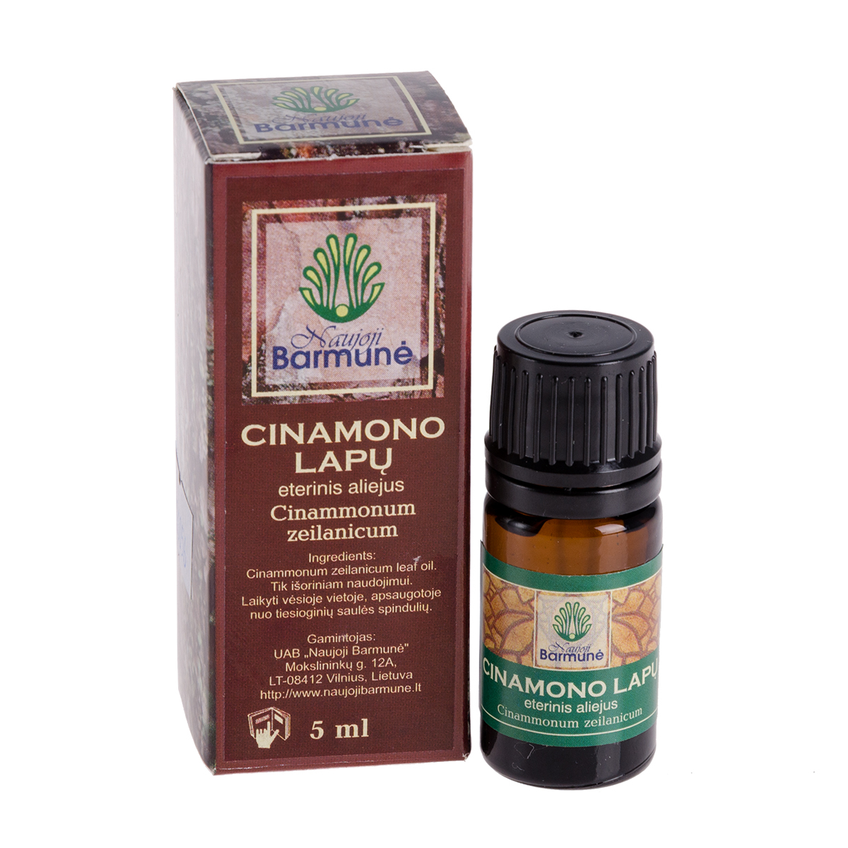 NAUJOJI BARMUNĖ eterinis aliejus CINAMONO LAPŲ, 5 ml