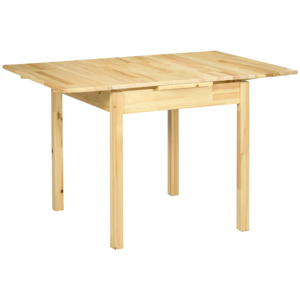 Medinis išskleidžiamas valgomojo stalas 2-4 asmenims 120x80x75cm