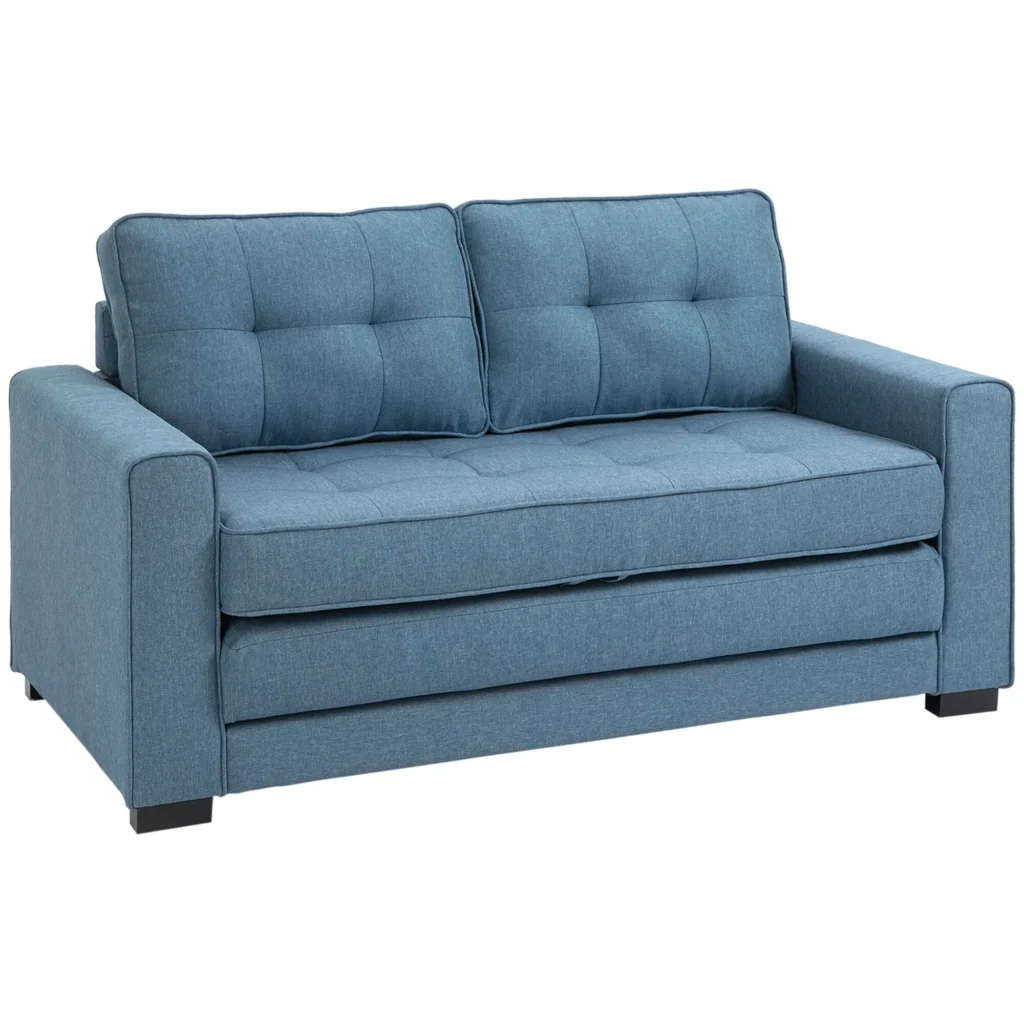 Sulankstoma sofa lova 2 vietų medžiaginė sofa su miegojimo funkcija - Mėlyna 147,5 x 75 x 85 cm