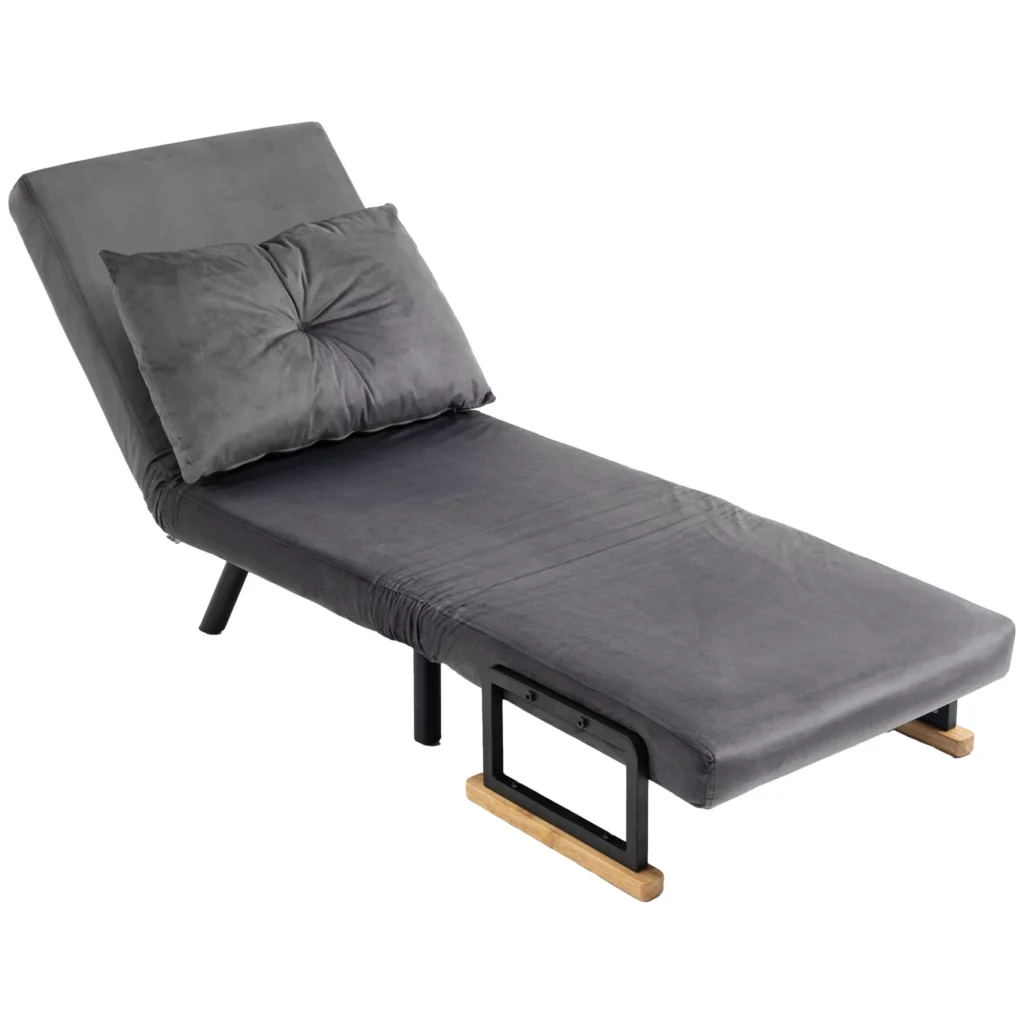 Viengulė sofa-lova su lovos funkcija - tamsiai pilka