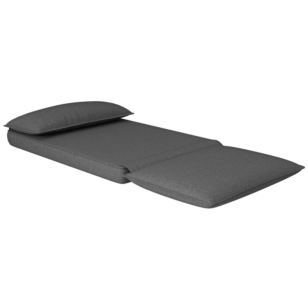 Grindų sofa "4-in-1" sulankstoma sofa lova,  iki 150 kg, tamsiai pilka