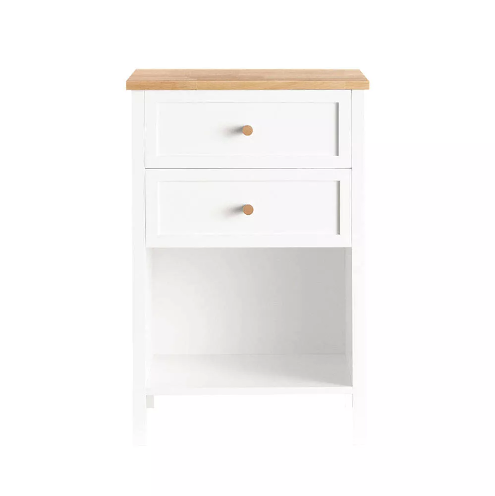 Naktinis staliukas, lovos spintelė, balta 40 x 30 x 60 cm FBT126-WN