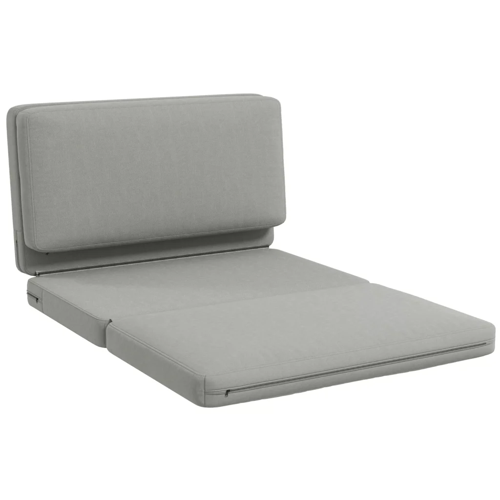 Grindų sofa "3-in-1" sulankstoma sofa-lova iki 240 kg, šviesiai pilka