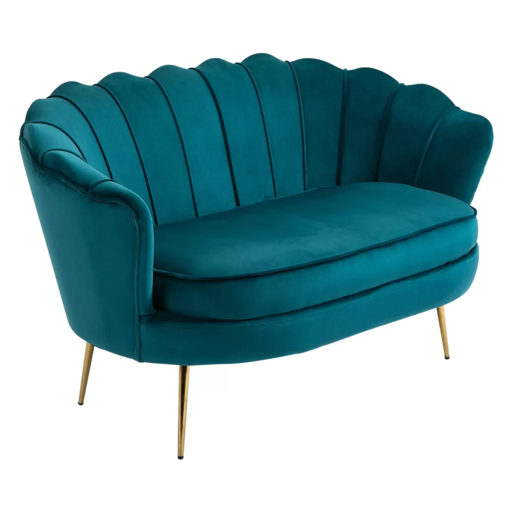 HOMCOM Sofa 2 vietų sofa su porankiu Storoji minkšta sofa Moderni dvivietė aksominė sofa, skirta svetainei, miegamajam, 130 x 77 x 77 cm, tamsiai žalios spalvos