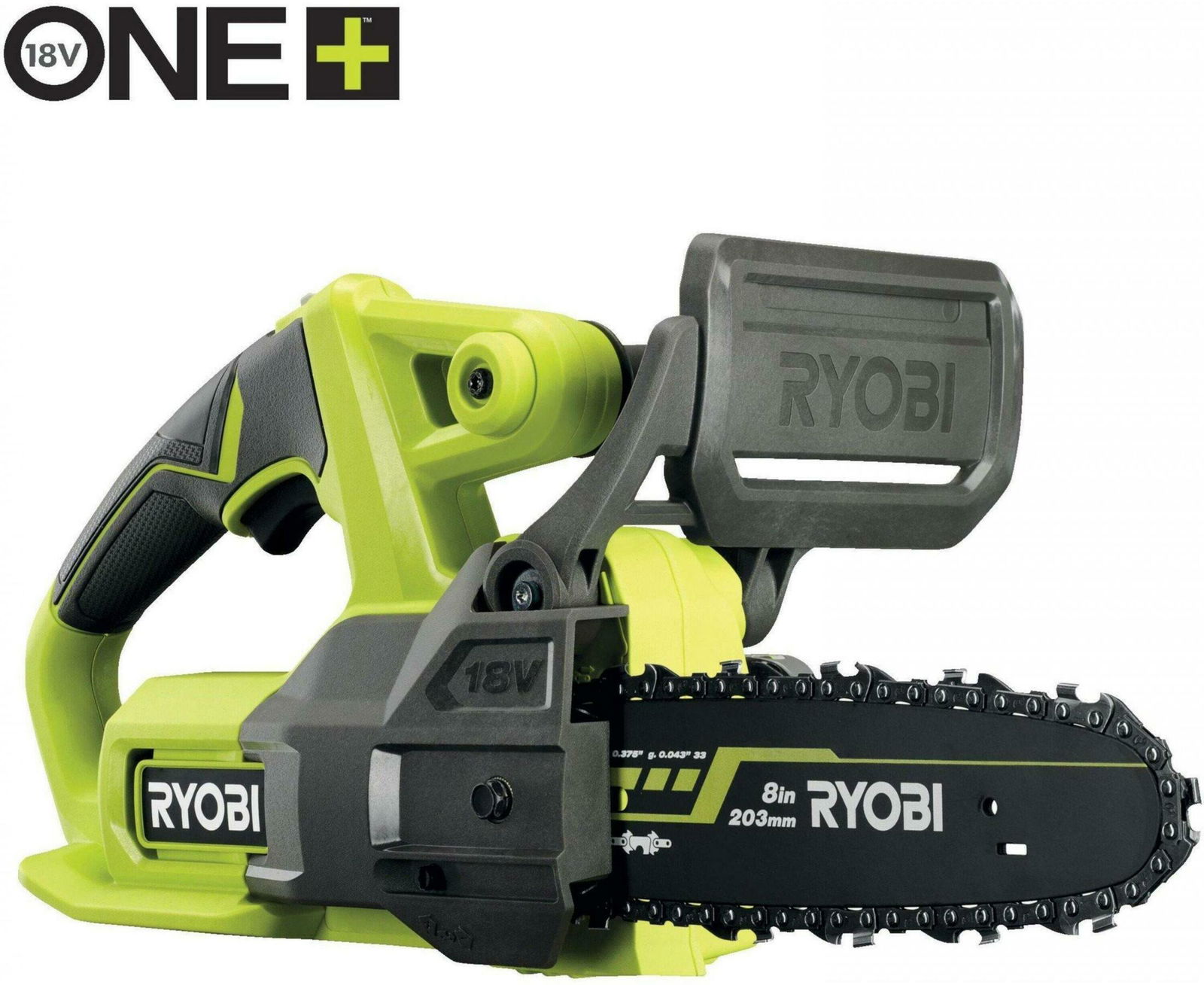Kompaktiškas grandininis pjūklas RYOBI RY18CS20A-0, 18 V (be akum. ir krov.)