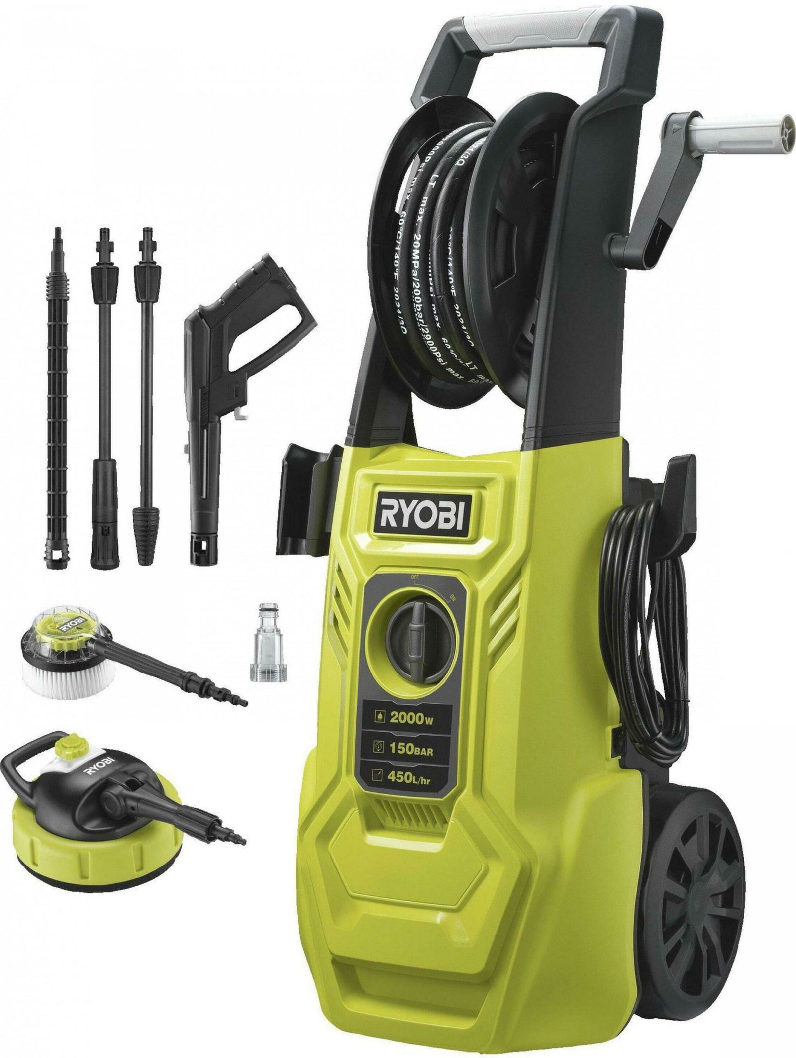 Aukšto slėgio plovykla RYOBI RY150PWA, 150 bar, 2000 W
