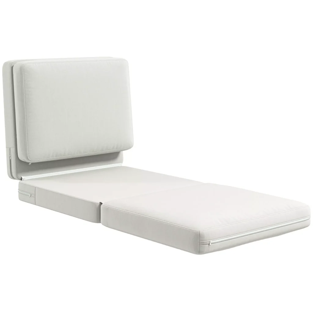 Grindų sofa "3-in-1" Išskleidžiama sofa-lova iki 240 kg, kreminė