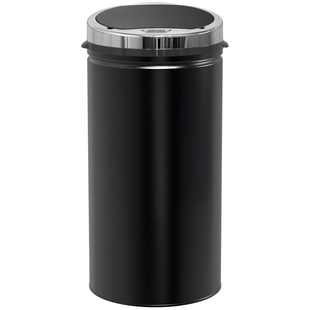 Jutiklinė šiukšlių dėžė 42L, elektrinė automatinė su dangčiu, juoda