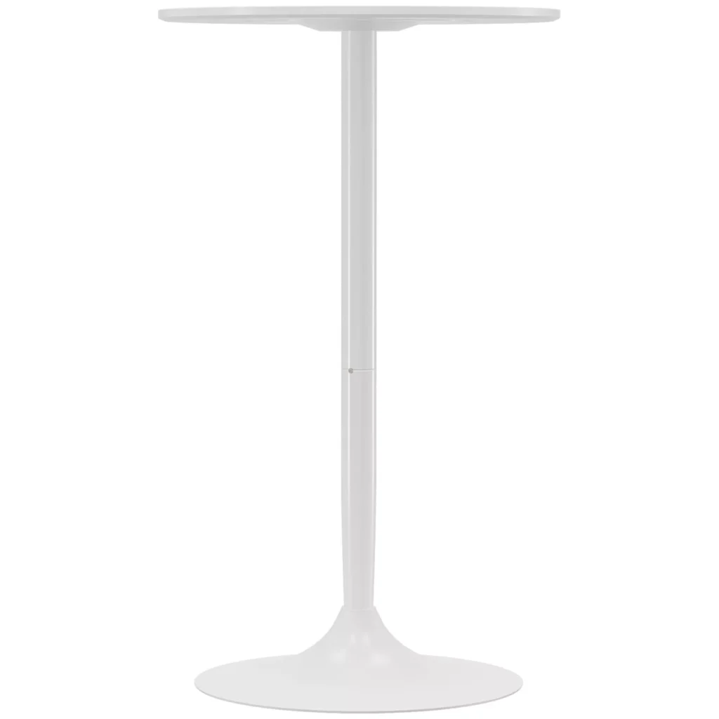 Aukštas valgomojo stalas ,apvalus baro stalas, baltas, Ø60 x 102 cm