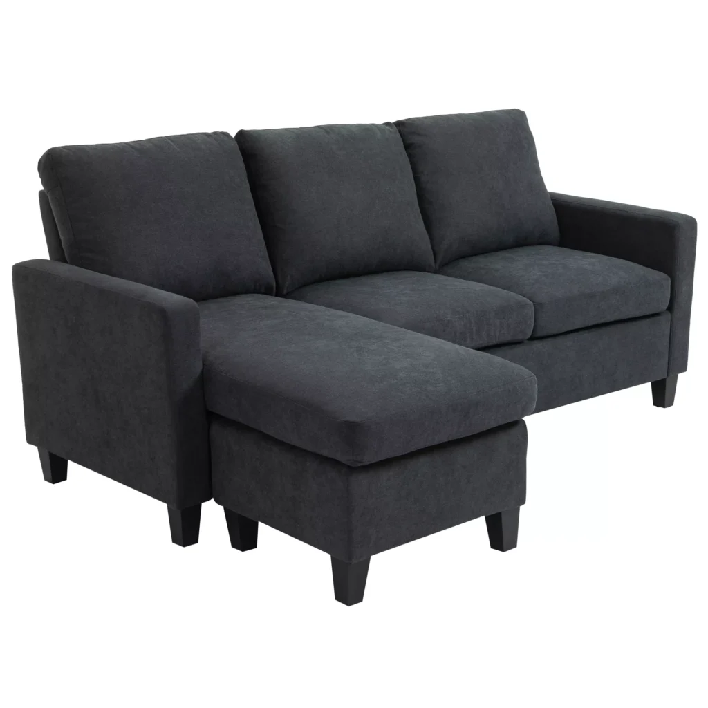 L formos sofa, tamsiai pilka 197x139x91cm