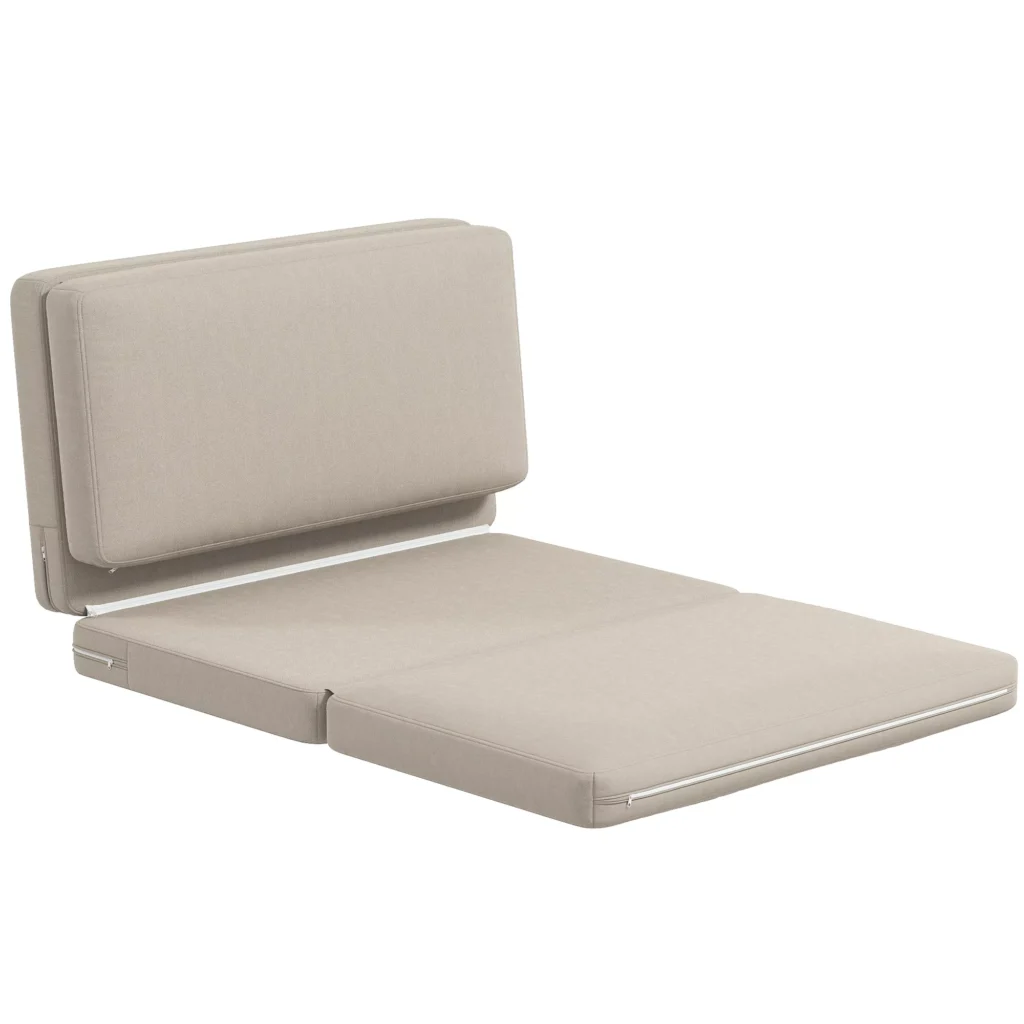 Grindų sofa "3-in-1" sulankstoma aksomo išvaizdos sofa-lova, iki 240 kg, smėlio spalvos