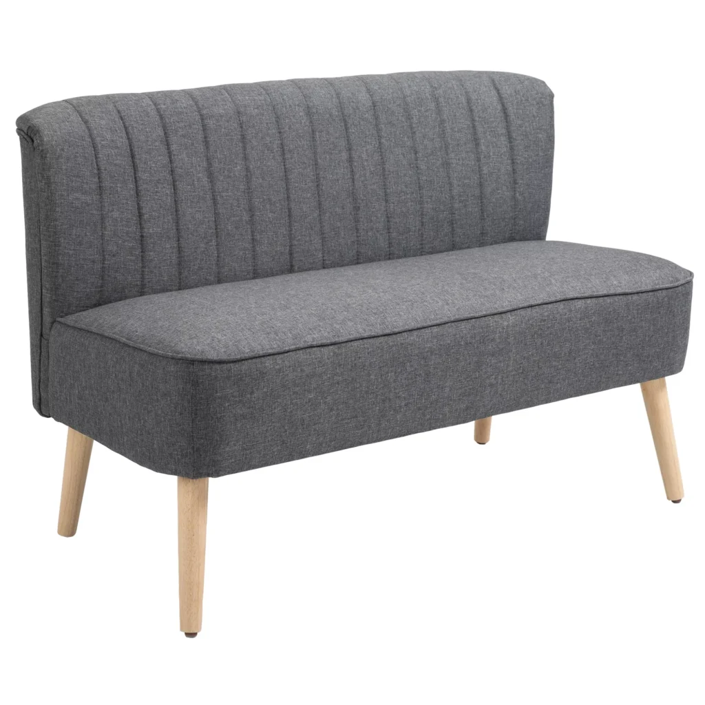 2 vietų sofa - tamsiai pilka 117 x 56,5 x 77 cm