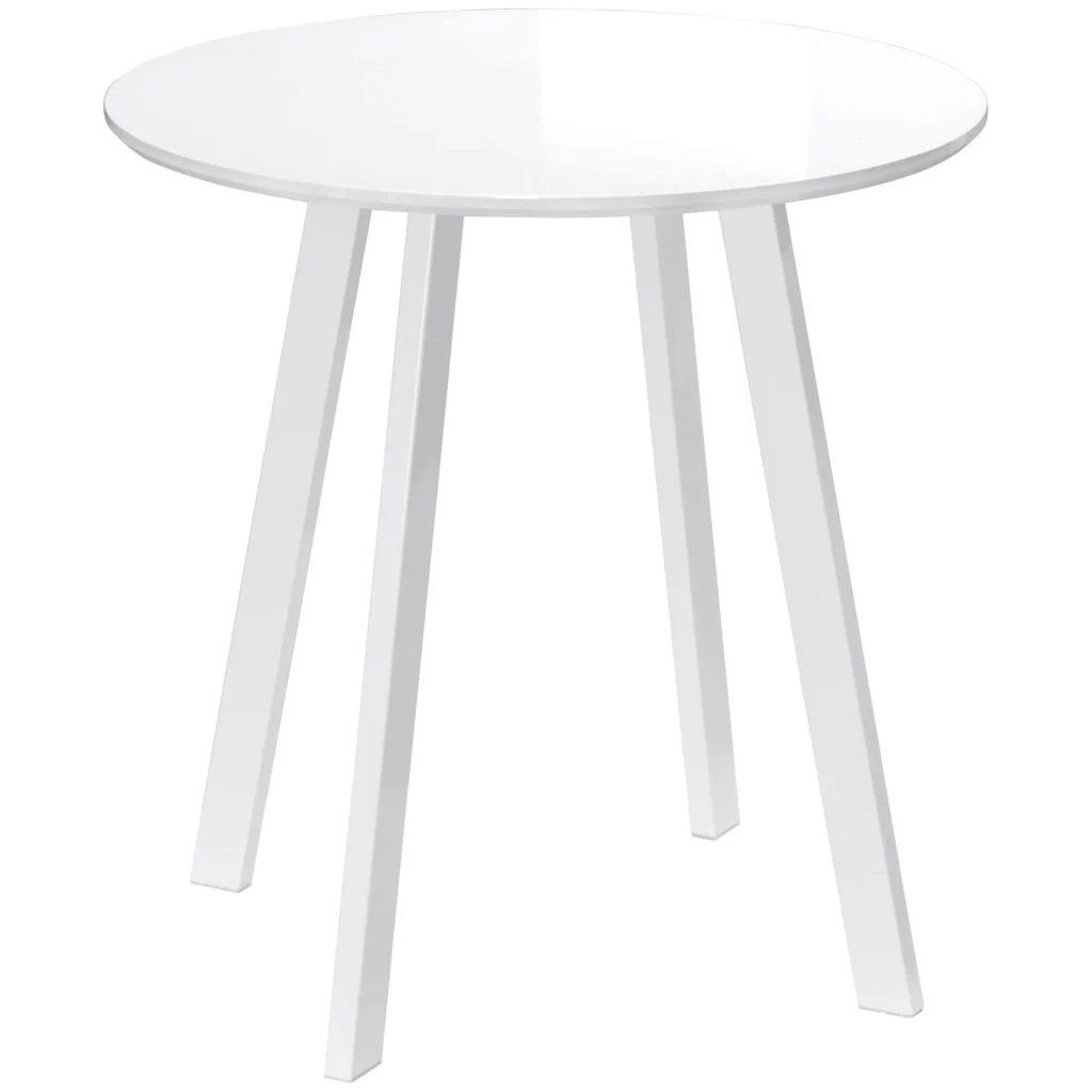 Apvalus valgomojo stalas, baltas, 72x72x75cm