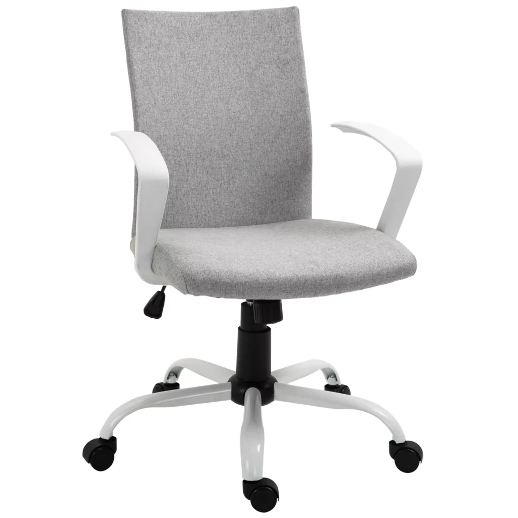Rašomoji kėdė su supimo funkcija, su 360° pasukamais ratukais, pilka, 61x61x89-99 cm