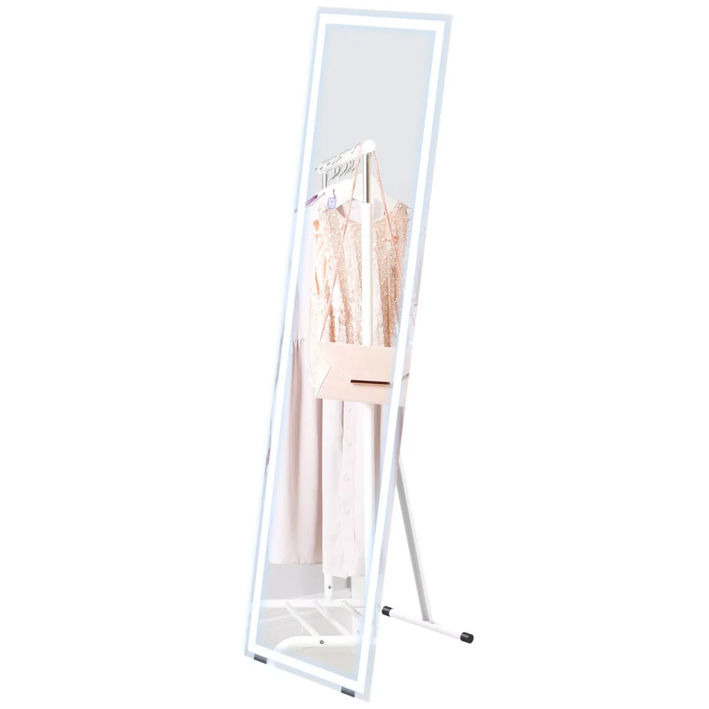 Pastatomas veidrodis 40x150 cm, LED, Jutiklinis jungiklis, Baltas
