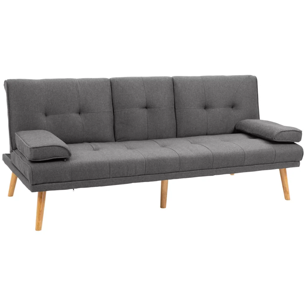 Sofa-lova su atlenkiamu staliuku, tamsiai pilka, iki 250 kg