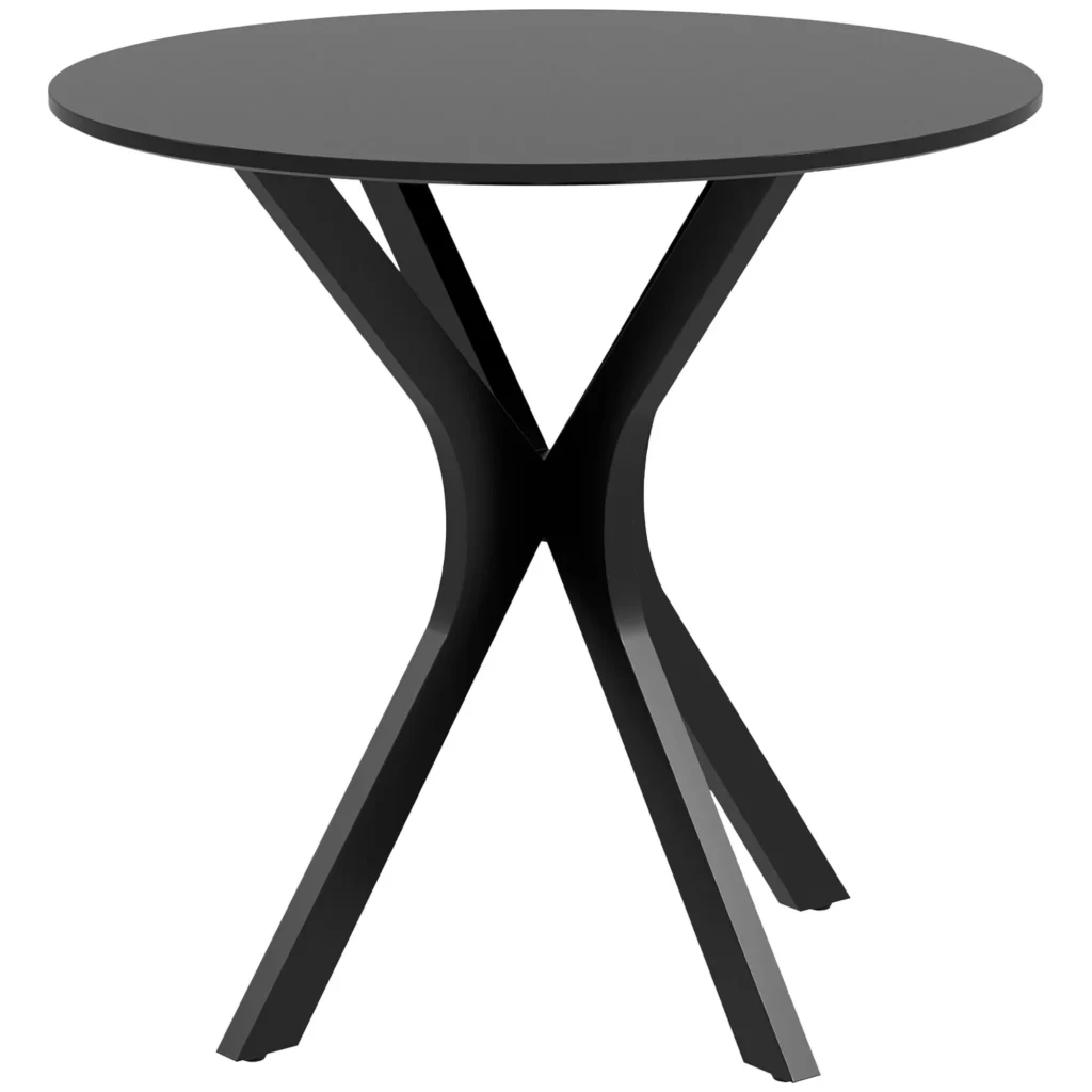 Apvalus valgomojo stalas 2 asmenims Ø78 x 75 cm, juodas