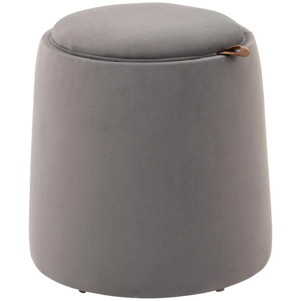 2-in-1" apvalus otomanas su laikymo vieta, pufas