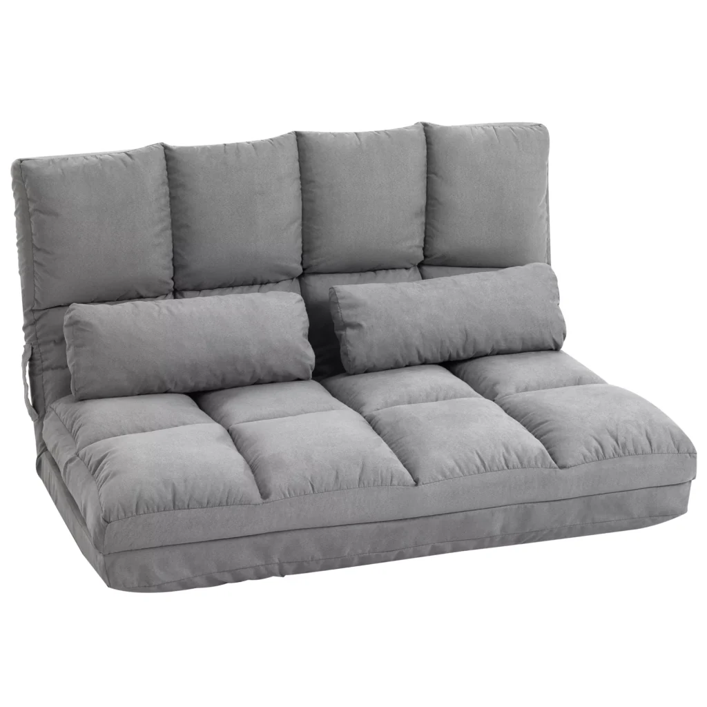 Grindų sofa, grindų kėdė "2-in-1" - pilka