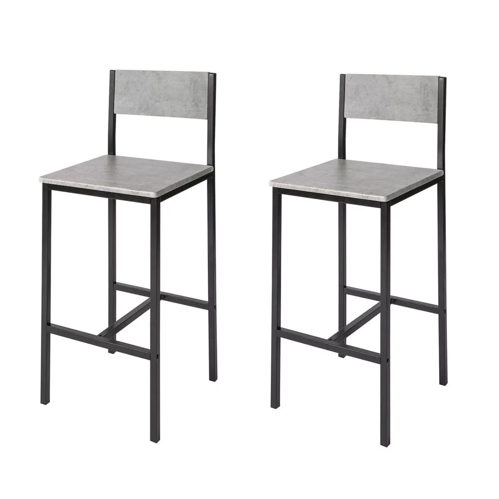2 x Baro Kėdės su Atrama Kojoms | Iki 120 kg