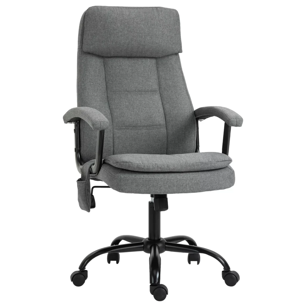 Ergonomiška biuro kėdė su vibracijos funkcija, pilka 63 x 70 x 112-121 cm