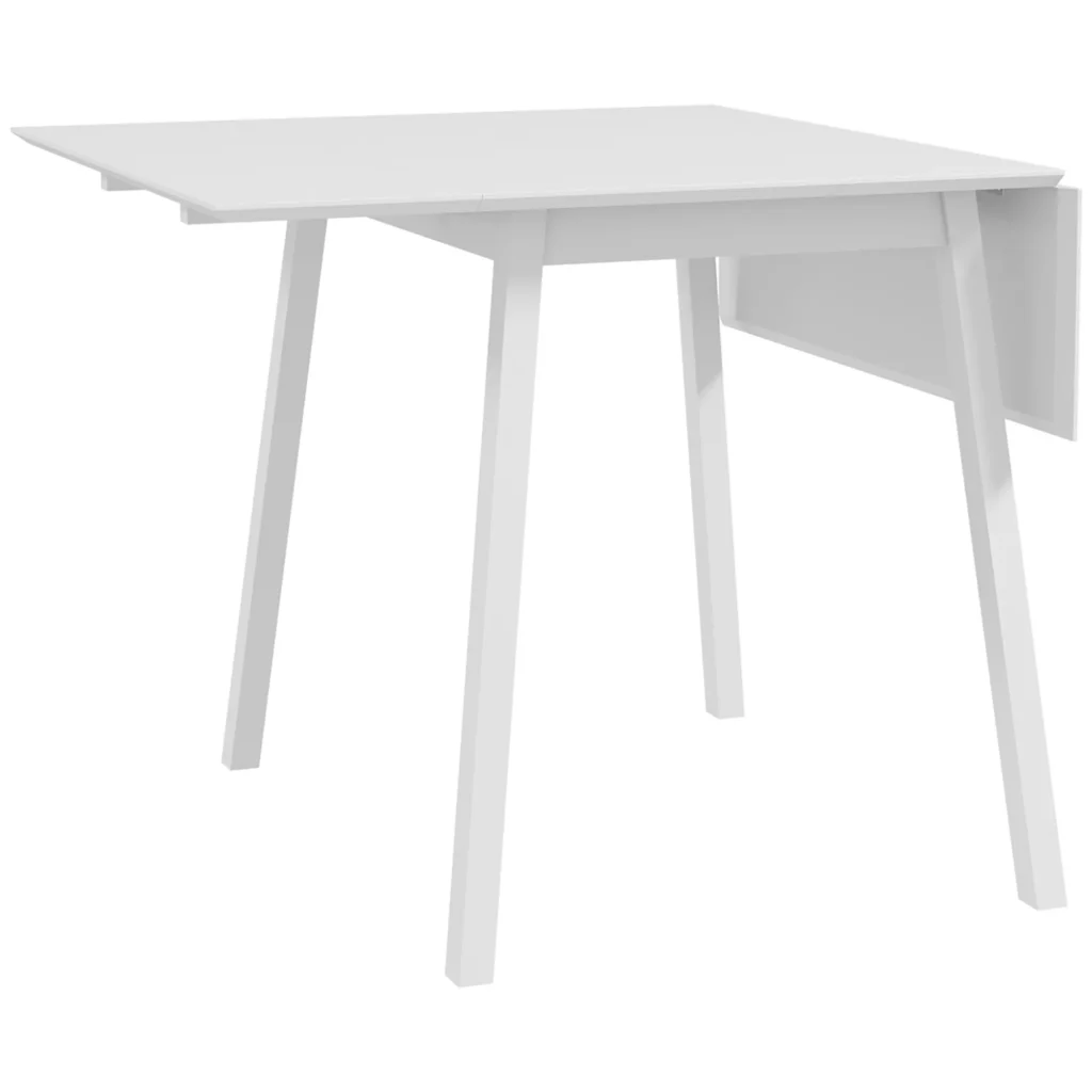 Sulankstomas valgomojo stalas, 2-4 vietų virtuvės stalas, 110 x 86 x 75 cm, baltas