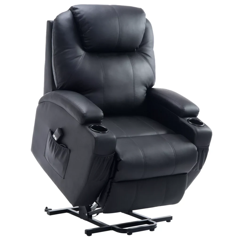 Fotelis su atsikėlimo funkcija, TV fotelis su laikymo krepšiu 84 x 92 x 109 cm