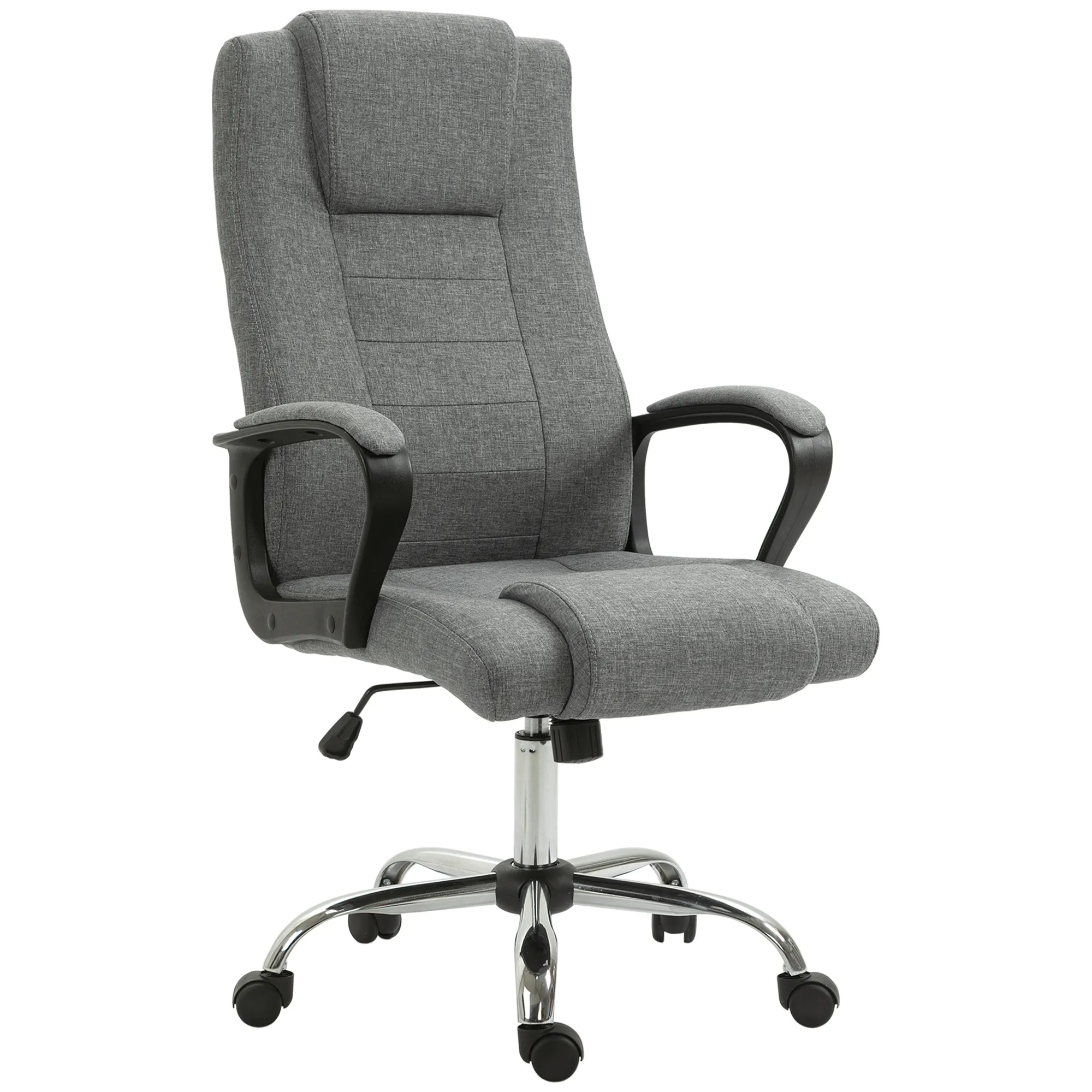 Biuro kėdė su supimo funkcija, galvos atrama 62x62x110-119 cm, pilka