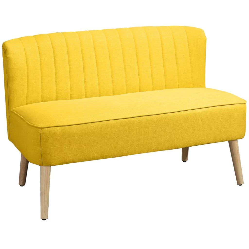 2 vietų minkšta sofa - geltona 117 x 56,5 x 77 cm