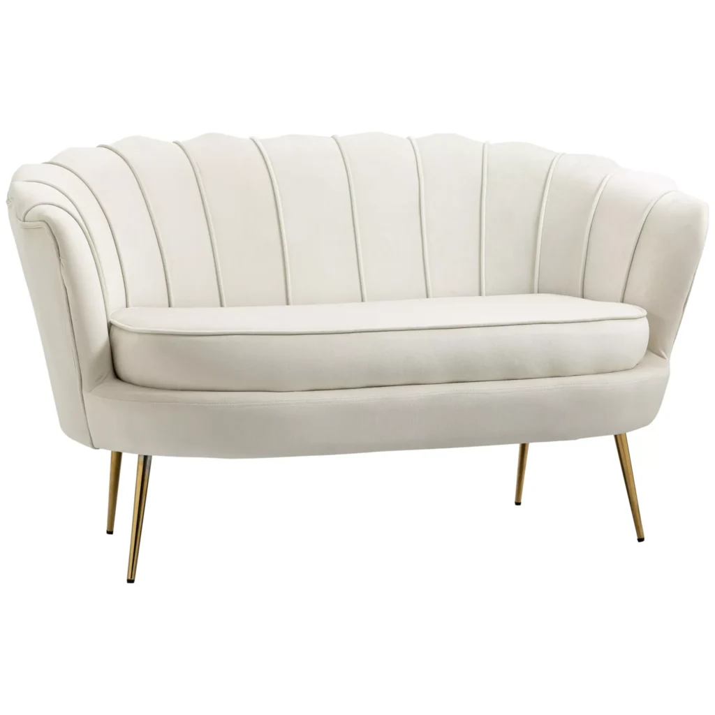 2 sėdimų vietų sofa iki 150 kg - kreminė 130x77x77cm
