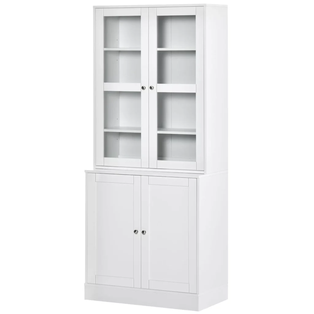 Aukšta spintelė, Vitrina su stiklinėmis durelėmis 76x40x178,5 cm