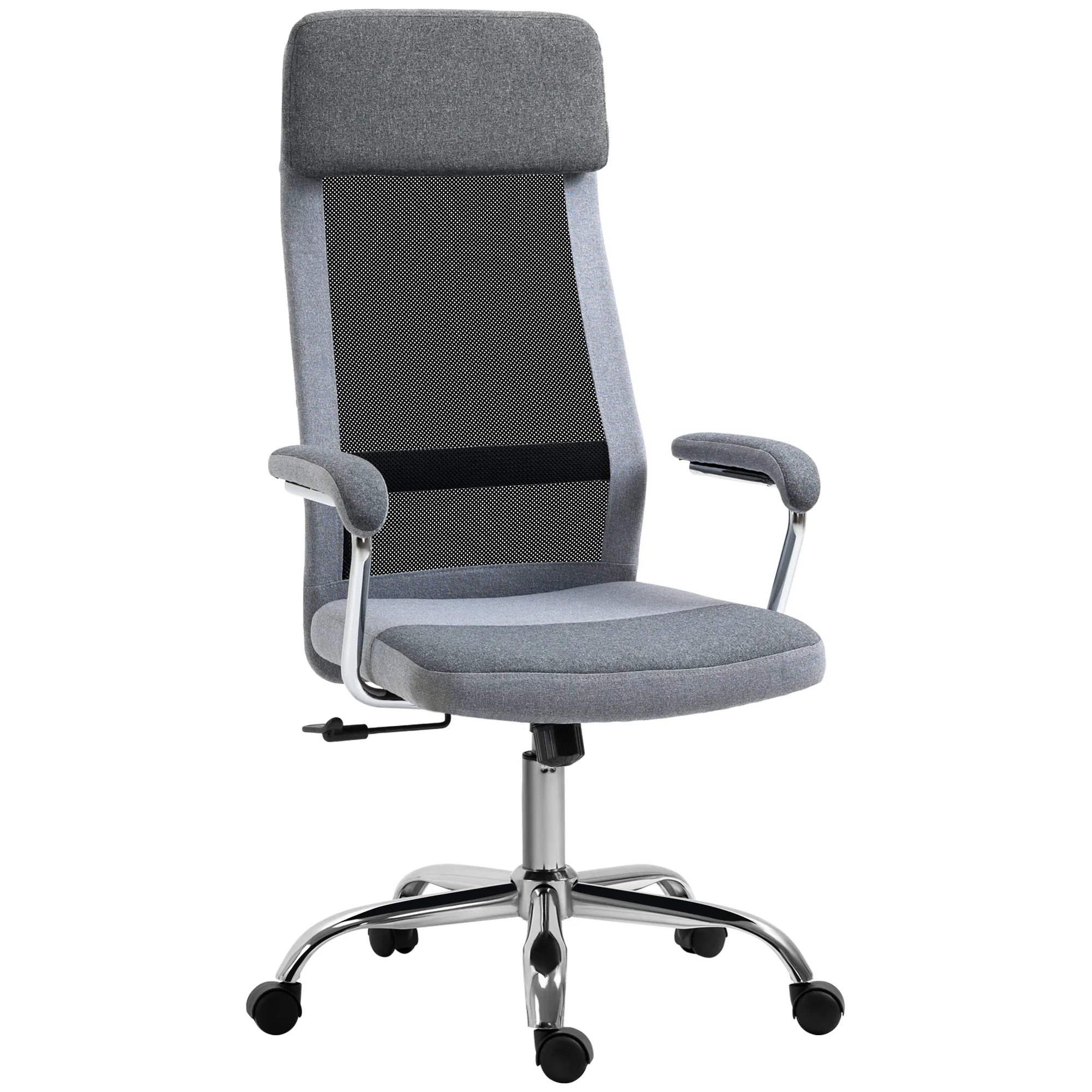 Ergonomiška biuro kėdė su porankiais, pilka 65x67x119-129cm