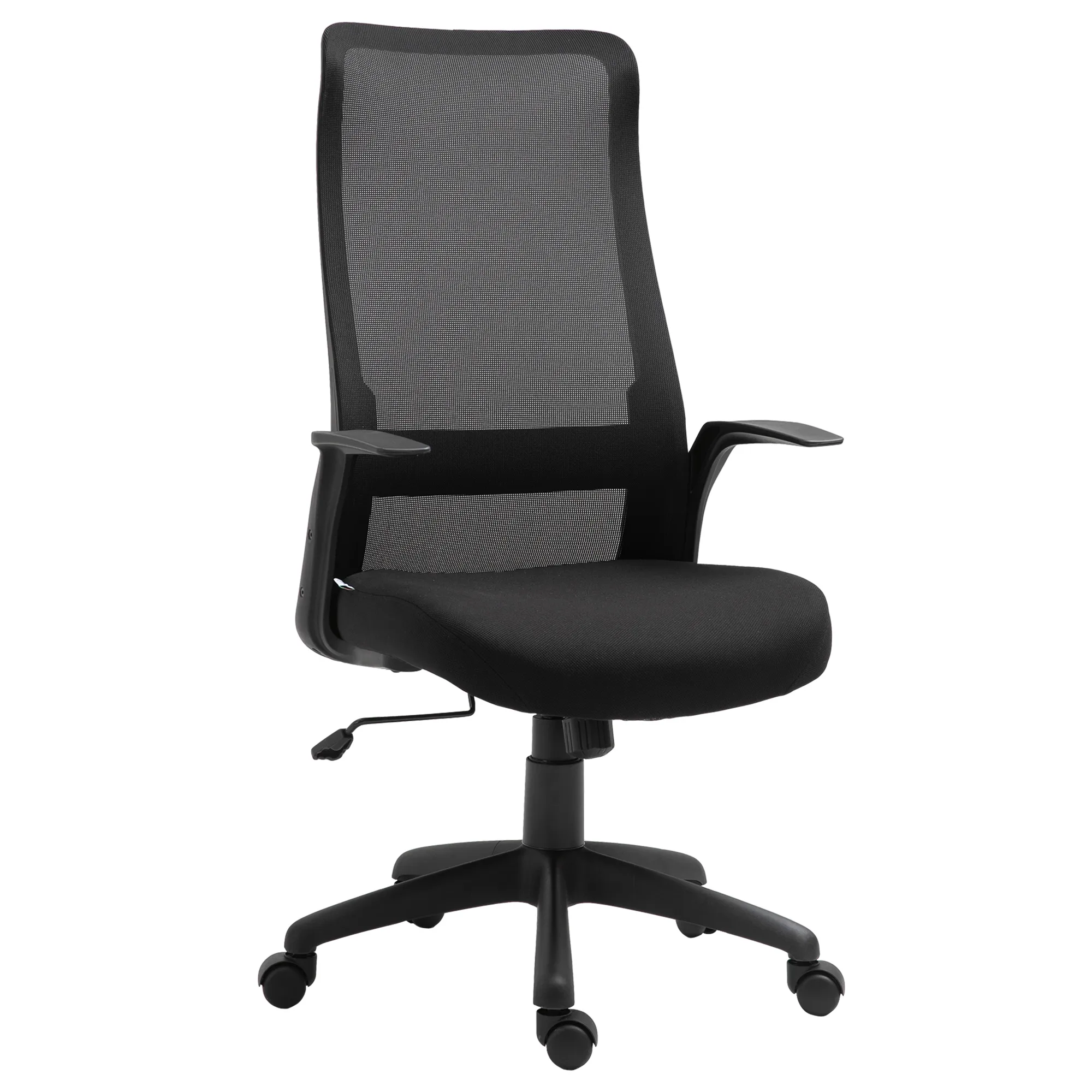 Ergonomiška biuro kėdė su porankiais, juoda 62 x 62 x 113-122 cm