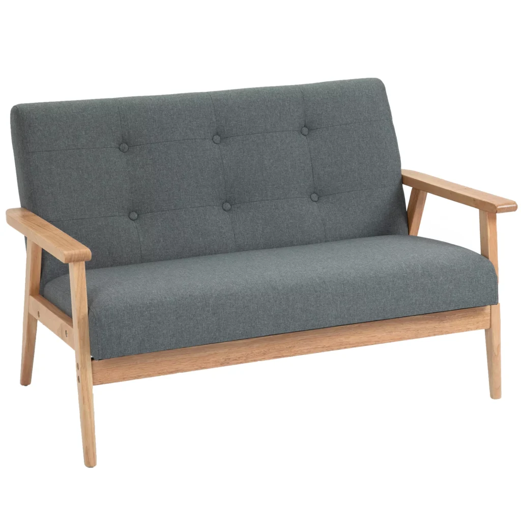 Dvivietė sofa, pilka, 115x66,5x73cm