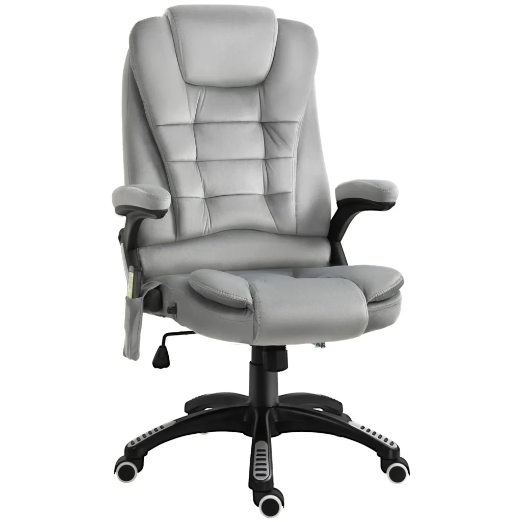 Ergonomiška biuro kėdė su masažo funkcija, pilka, 67x74x107-116 cm