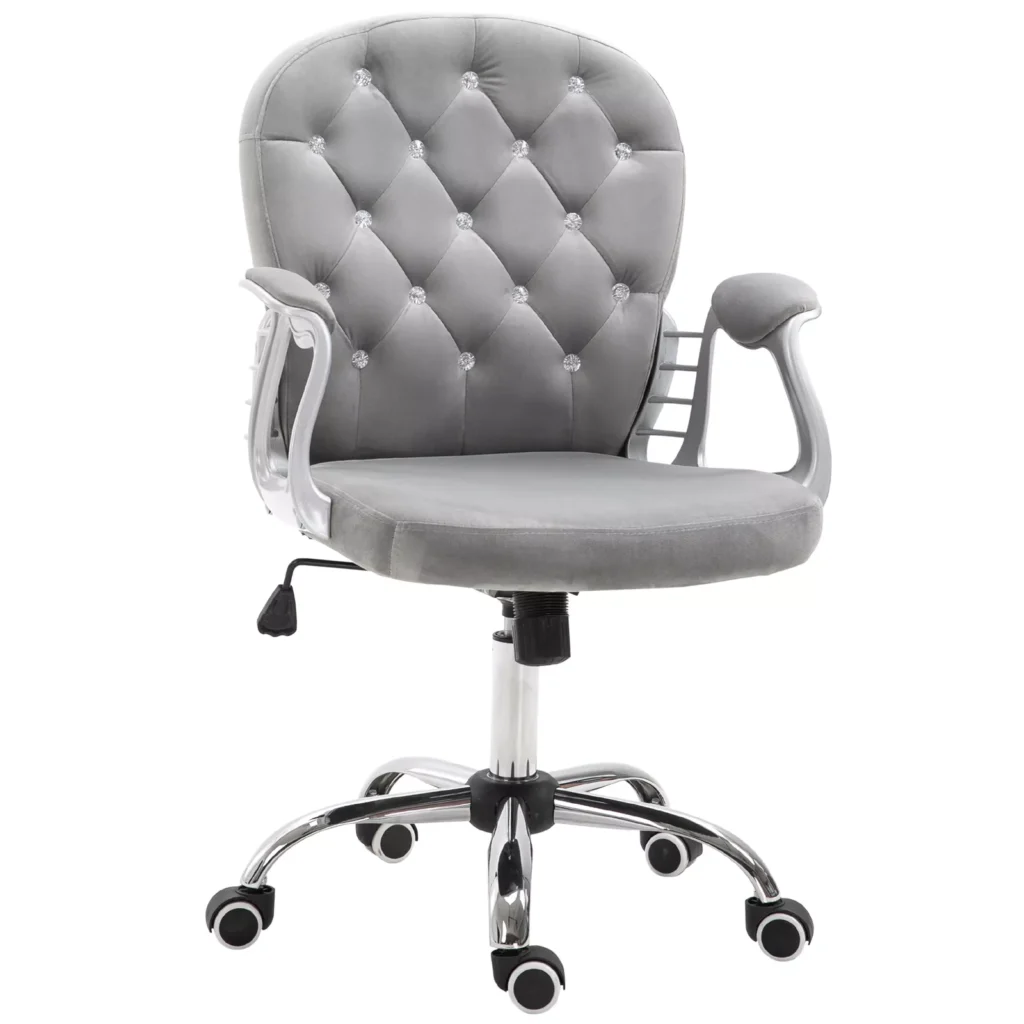 Ergonomiška biuro kėdė su minkštu atlošu, pilka, 59,5x60,5x95-105 cm