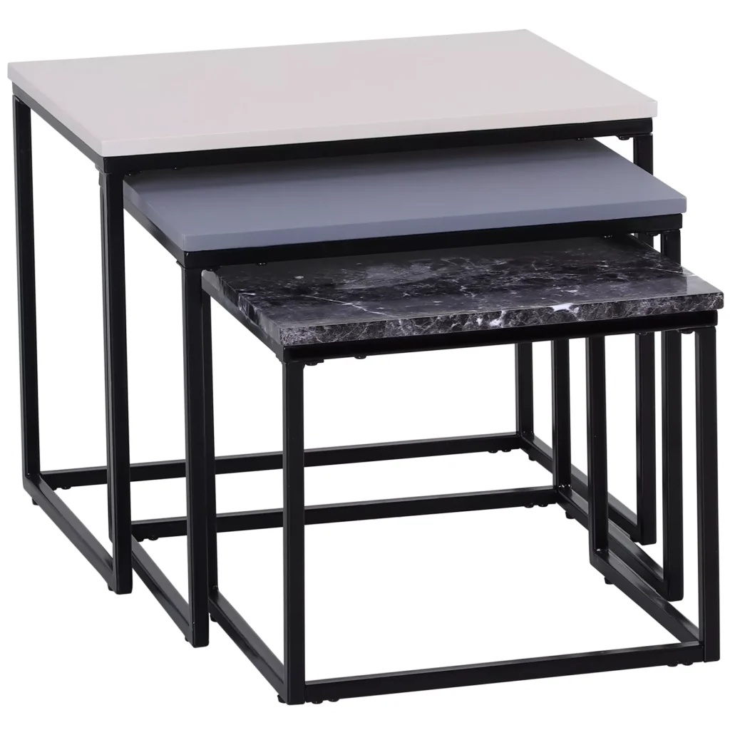 Modernus staliukas su metaliniu pagrindu, MDF, 3 spalvos