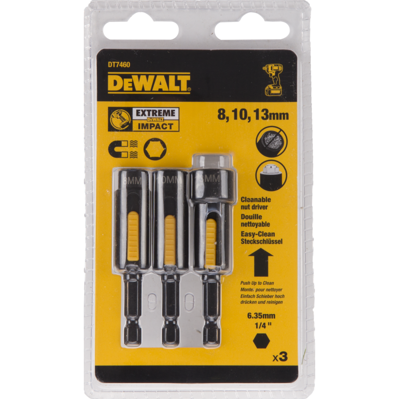 Dewalt Set of self-cleaning magnetic caps 3pcs. DT7460