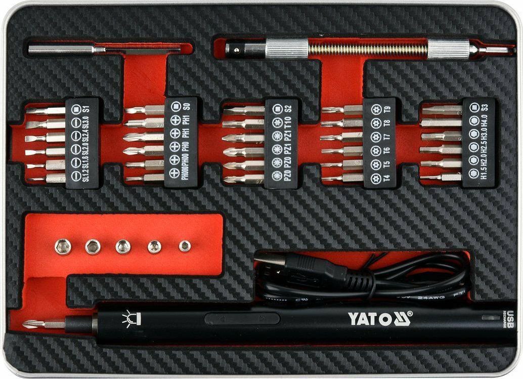 Yato Aku 3.6V precision screwdriver with BIT 39pcs. YT-27930