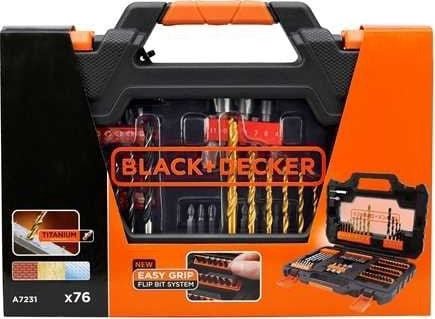 Drill Black&Decker For metal, wood and concrete 76 pcs (A7231)
