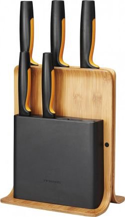 Fiskars Set of 5 knives in bamboo block 1057552