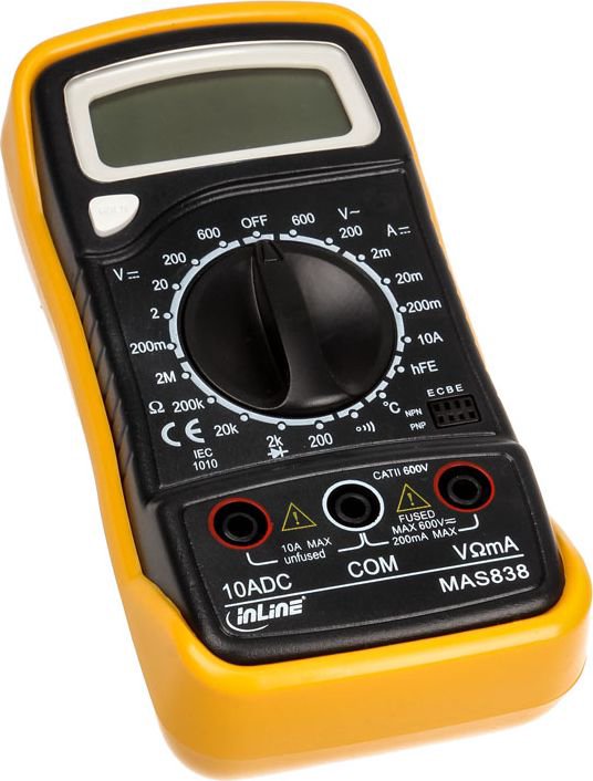 InLine Multimeter with temperature sensor and transistor measurement (43117)